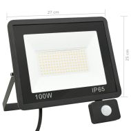 LED прожектор със сензор, 100 W, студено бяло