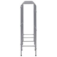 Стелаж за съхранение за 9 щайги сребрист 145x33x116 см стомана