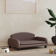 Кучешко легло, Кафяв , 70x45x30 см, изкуствена кожа