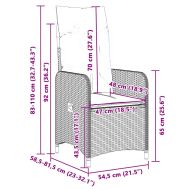 Градински бистро комплект с възглавници 5 части бежов полиратан