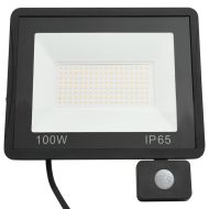 LED прожектор със сензор, 100 W, топло бяло
