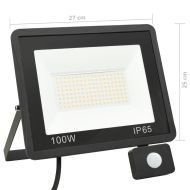 LED прожектор със сензор, 100 W, топло бяло