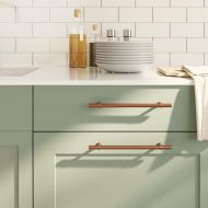 Дръжки за шкафове, 5 бр, бронз, 192 мм, неръждаема стомана