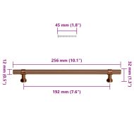Дръжки за шкафове, 5 бр, бронз, 192 мм, неръждаема стомана