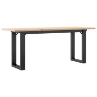 Кафе маса О-образна рамка 110x40x45 см бор масив и стомана
