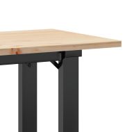Кафе маса О-образна рамка 110x40x45 см бор масив и стомана