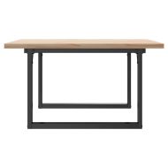 Кафе маса О-образна рамка 80x80x45,5 см бор масив и стомана