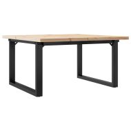 Кафе маса О-образна рамка 80x80x45,5 см бор масив и стомана
