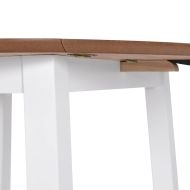 Трапезна маса с падащи плотове, кръгла, МДФ, бяла