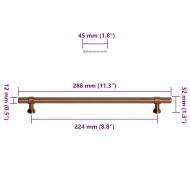 Дръжки за шкафове, 5 бр, бронз, 480 мм, неръждаема стомана