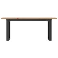 Кафе маса О-образна рамка 110x40x45,5 см бор масив и стомана