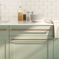 Дръжки за шкафове, 10 бр, бронз, 480 мм, неръждаема стомана