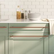 Дръжки за шкафове, 5 бр, бронз, 480 мм, неръждаема стомана