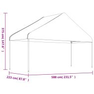 Навес с покрив бял 11,15x5,88x3,75 м полиетилен