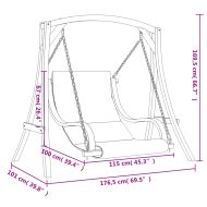 Стол-люлка с възглавница, масивно дърво смърч с финиш тик