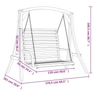 Люлееща се пейка, масивно дърво смърч с тиков финиш