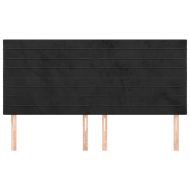 Табла за легло, черна, 160x5x118/128 см, кадифе