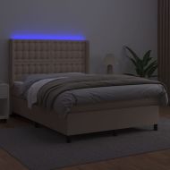 Боксспринг легло с матрак LED капучино 140x190 см