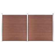 Градинска ограда, WPC, 353x186 см, кафява
