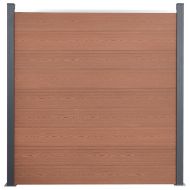 Комплект ограден панел, кафяв, 699x186 см, WPC