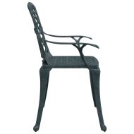 Градински столове, 2 бр, зелени, лят алуминий