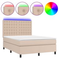 Боксспринг легло с матрак LED капучино 140x190 см