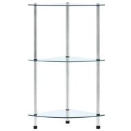 Етажерка с 3 рафта, прозрачна, 30x30x67 см, закалено стъкло