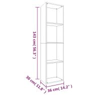 Шкаф за книги/ТВ шкаф опушен дъб 36x30x143 см инженерно дърво