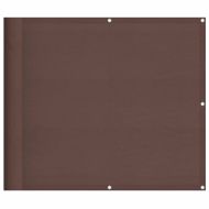 Балконски параван кафяв 90x1000 см 100% полиестер оксфорд
