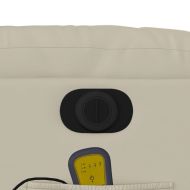 Електрически масажен реклайнер стол, кремав, изкуствена кожа