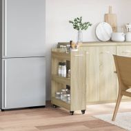 Шкаф с колелца, дъб сонома, 60x22x79 см, инженерно дърво