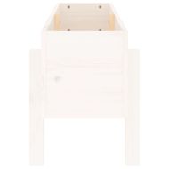 Градинско повдигнато легло, бяло, 101x30x38 см, бор масив