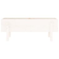 Градинско повдигнато легло, бяло, 101x30x38 см, бор масив