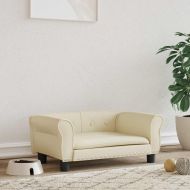 Кучешко легло, Кремаво , 70x45x30 см, изкуствена кожа