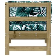 Ъглов диван с възглавници, импрегнирано борово дърво