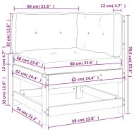 Ъглов диван с възглавници, импрегнирано борово дърво