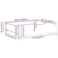Чекмеджета за под легло 2 бр бели 75x55x17 см бор масив