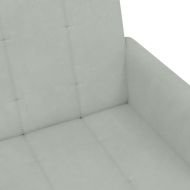 2-местно разтегателно канапе с табуретка, светлосиво, кадифе