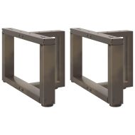 Крака за масичка за кафе, Т-образни, 2 бр., черни, 50x25x(30-31) см, стомана