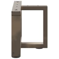 Крака за масичка за кафе, Т-образни, 2 бр., черни, 40x25x(30-31) см, стомана