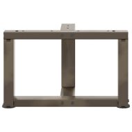 Крака за масичка за кафе, Т-образни, 2 бр., черни, 40x25x(30-31) см, стомана