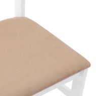 Трапезни столове с възглавници 2 бр Бяла масивна дървесина гума