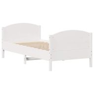 Рамка за легло без матрак, бял, 90x190 см, борово дърво масив