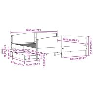 Рамка за легло без матрак, бял, 180x200 см, бор масив