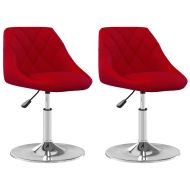 Въртящи трапезни столове, 2 бр, виненочервени, кадифе