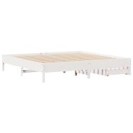 Рамка за легло без матрак, бял, 200x200 см, бор масив
