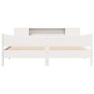 Рамка за легло без матрак, бял, 200x200 см, бор масив