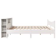 Рамка за легло без матрак, бял, 200x200 см, бор масив