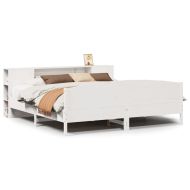 Легло с етажерка за книги, без матрак, 200x200 см, бор масив