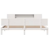 Легло с етажерка за книги, без матрак, 200x200 см, бор масив